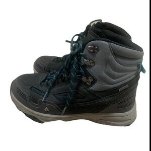Vasque Women's Sz 6 Waterproof Black Hiking Boots with Teal Accents